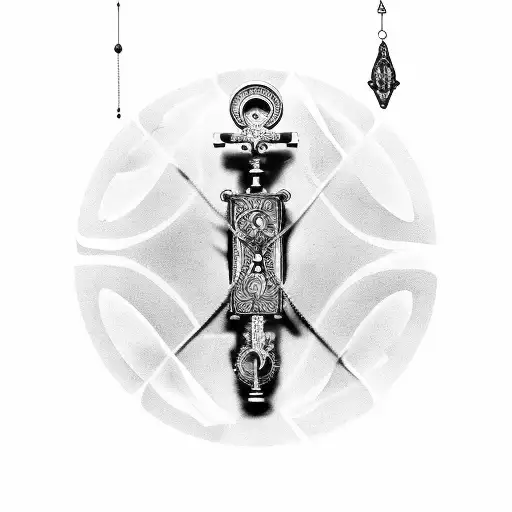 Black and Grey Libra Scale With Rosary Tattoo Idea - BlackInk AI