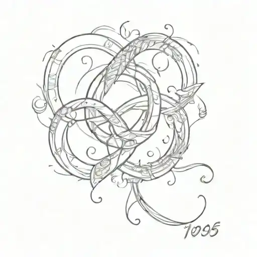 Infinity symbol with years 1995 2000  2006 tattoo design idea