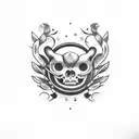 bus with ribbon tattoo design idea