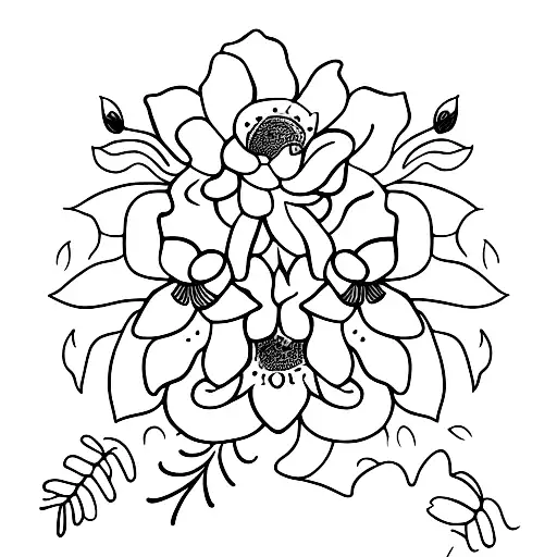 man Doors flowers tattoo design idea