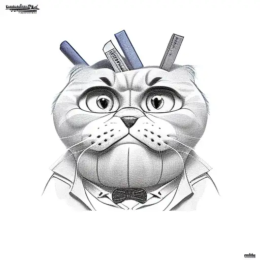 garfield sitting tattoo design idea