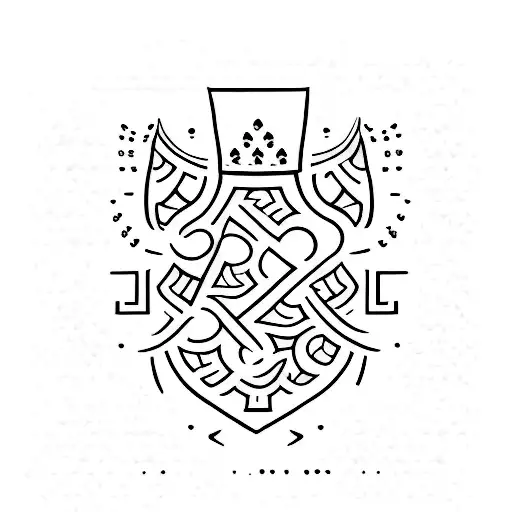 Create a minimalist tattoo design that incorporates the initials of your three kids in a stylish and subtle way. tattoo design idea