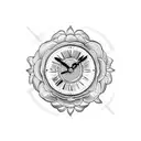 mother and son in a flower clock tattoo design idea