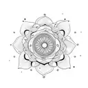 mother and son in a flower clock tattoo design idea