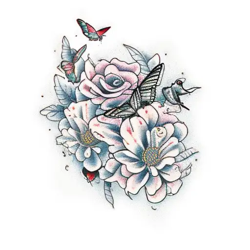 January And February Birth Flower Tattoo - Temu