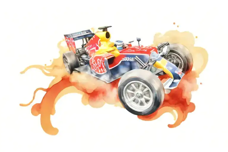 f1 red bull car racing tattoo design idea