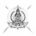 7 Chakra with sudarshan chakra and gayatri mantra tattoo design idea