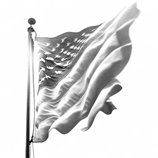 american flag fade from color to black and gray tattoo design idea