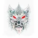 lobo e floresta tattoo design idea