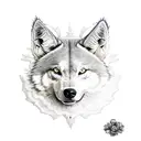 lobo e floresta tattoo design idea