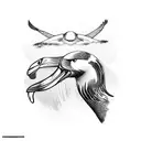 albatross falls from his neck tattoo design idea