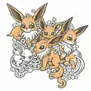 Eevee and all evolutions arm sleeve tattoo tattoo design idea