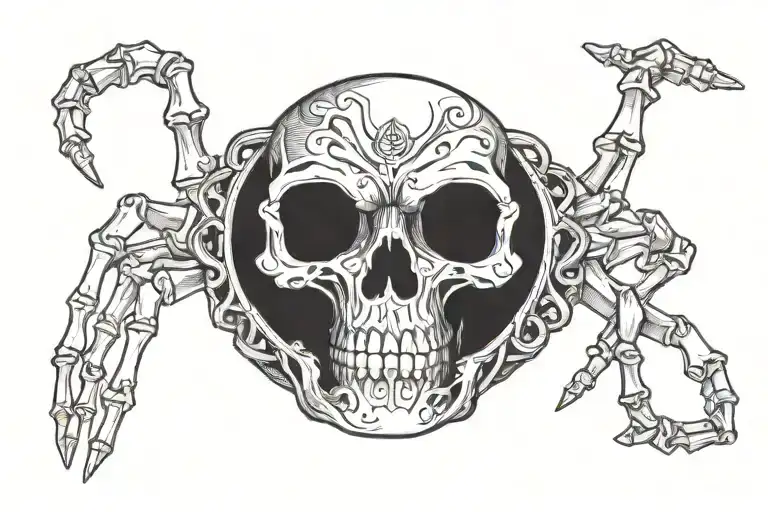 ring finger Skelton tattoo design idea