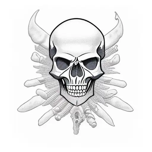 arkansas skeleton cowboy tattoo design idea