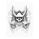 arkansas skeleton cowboy tattoo design idea