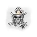 arkansas skeleton cowboy tattoo design idea