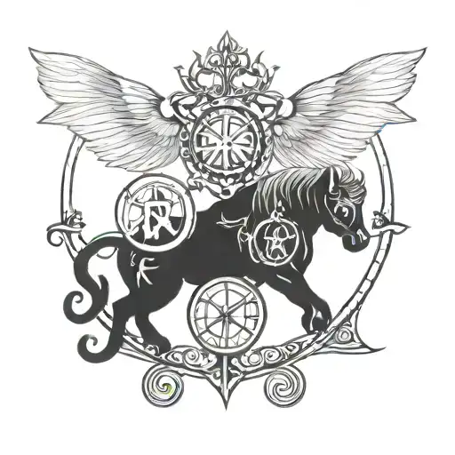 Aries Pisces and Libra tattoo design idea