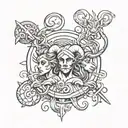 Aries Pisces and Libra tattoo design idea