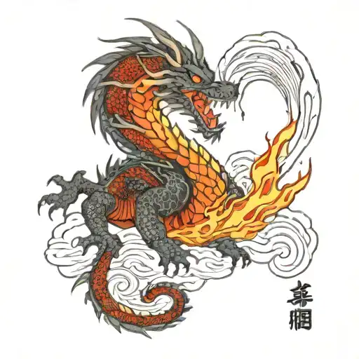 Irezumi tattoo of a dragon spitting fire at the world government liberating oppressed peoples tattoo design idea