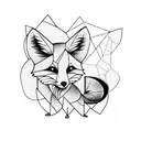baby fox tattoo design idea