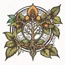 environmental symbols like trees tattoo design idea