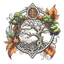 environmental symbols like trees tattoo design idea