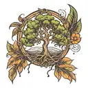 environmental symbols like trees tattoo design idea