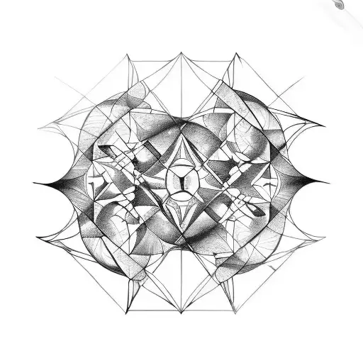 abstract network in the style of Leonardo Da Vinci tattoo design idea