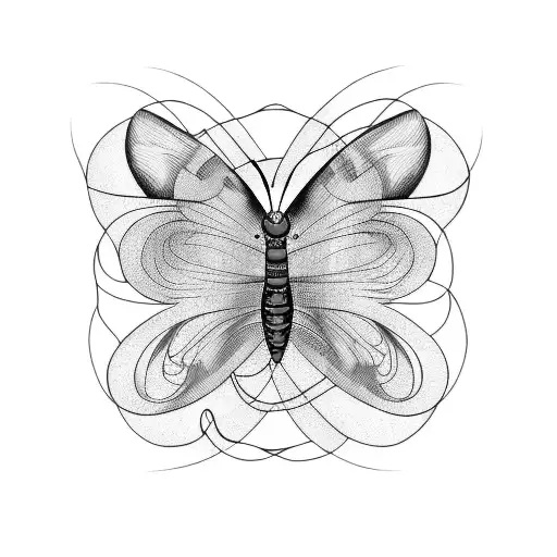 abstract image of a butterfly formed by the roots of a tree tattoo design idea