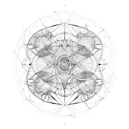 abstract network in the style of Leonardo Da Vinci tattoo design idea