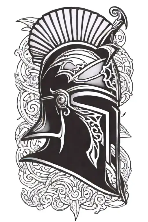 spartan helmet tattoo design idea