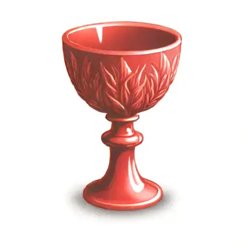 a red goblet with thistle badge etched on tattoo design idea