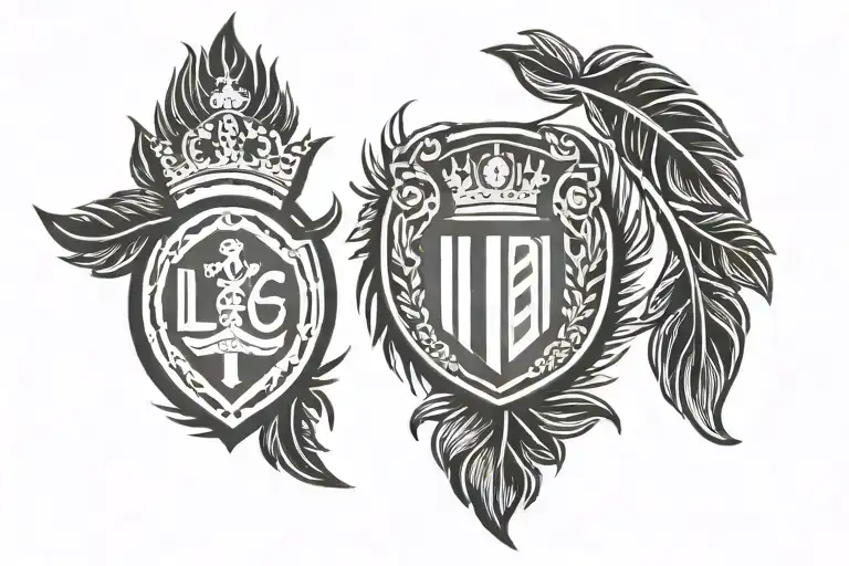 Leeds United logo feather tattoo design idea
