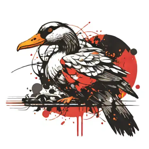 cyberpunk goose tattoo design idea