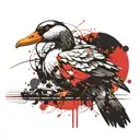 cyberpunk goose tattoo design idea