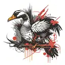 cyberpunk goose tattoo design idea