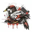 cyberpunk goose tattoo design idea