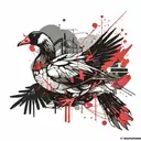 cyberpunk goose tattoo design idea