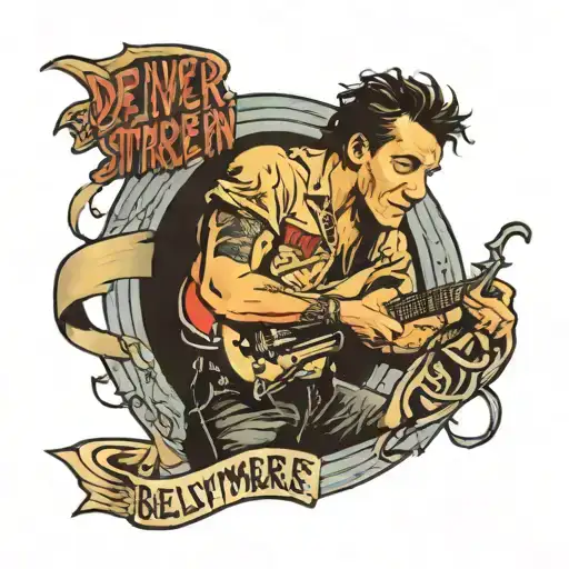 Bruce Springsteen with the text "Deliver Me From Nowhere" tattoo design idea