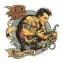 Bruce Springsteen with the text "Deliver Me From Nowhere" tattoo design idea