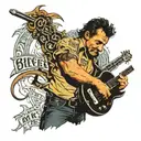 Bruce Springsteen with the text "Deliver Me From Nowhere" tattoo design idea