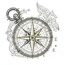 compass surrounded direction tattoo design idea