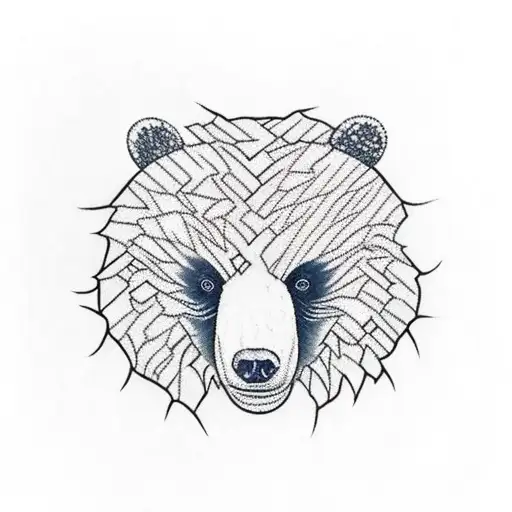 Scottish bear forest tattoo design idea