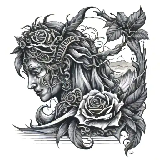 Struggling and finding peace at the end  tattoo design idea