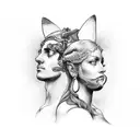 artemis and apollo tattoo design idea
