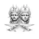 artemis and apollo tattoo design idea