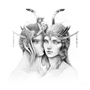artemis and apollo tattoo design idea