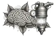flashlight, brain inside tattoo design idea