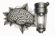 flashlight, brain inside tattoo design idea