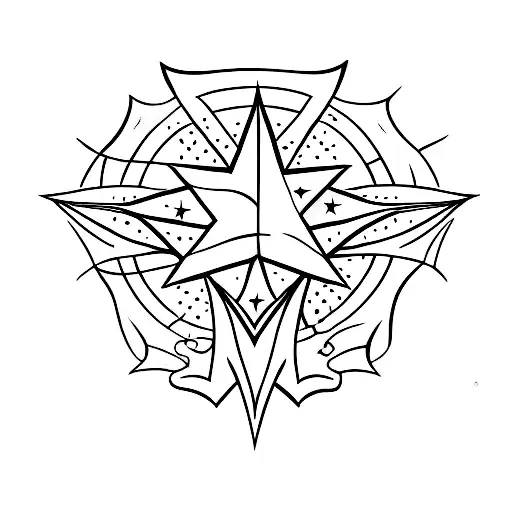 fallen star tattoo design idea